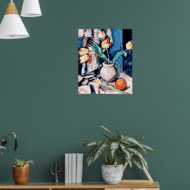 Póster Samuel Peploe, Tulipanes en un jarrón marrón, (Salón 1)