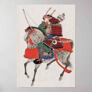Póster Samurai a caballo