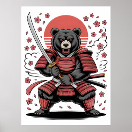 Póster Samurai Bear  Poster