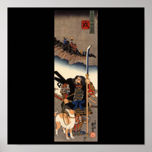 Póster Samurai con su perro, alrededor del siglo XIX