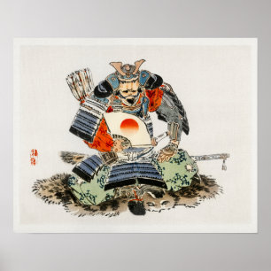 Póster Samurai de Kōno Bairei (1844-1895)