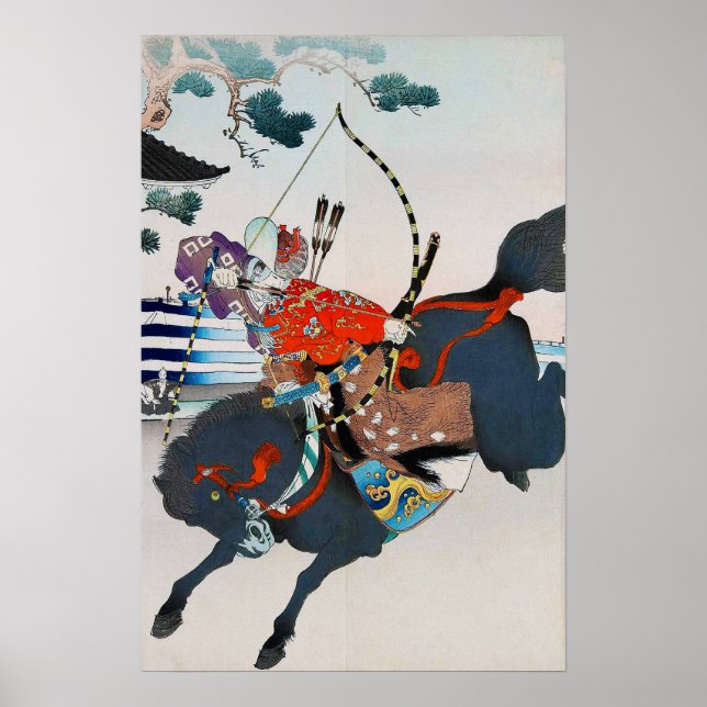 Póster Samurai dispara a una oveja, Ukiyo-e (Frente)