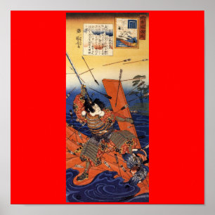 Póster Samurai en la guerra, circa 1800's