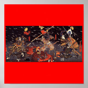 Póster Samurai en la guerra, circa 1800's