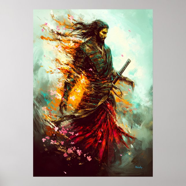 Póster Samurái Flamígero – El Guerrero Eterno (Frente)