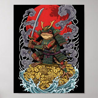 Póster Samurai Frog of Fortune – Mythical Warrior Art