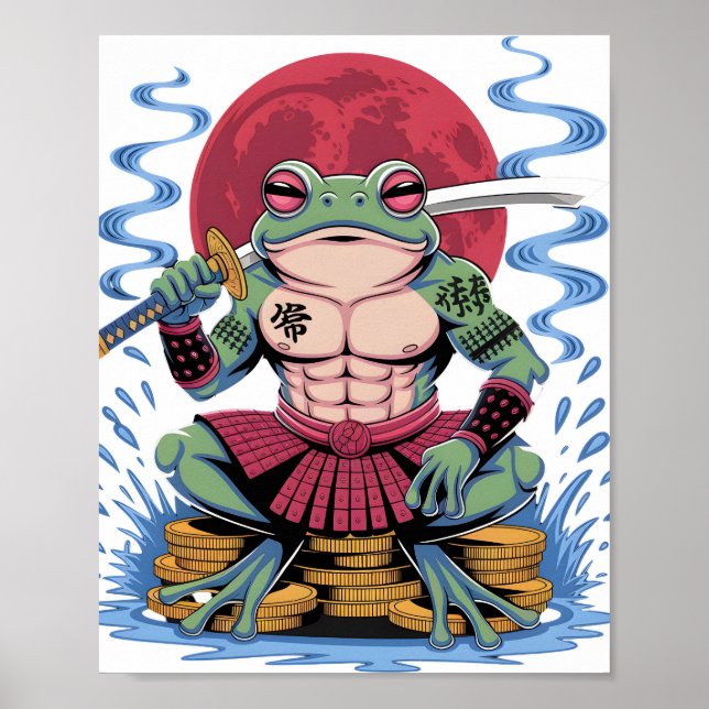 Póster Samurai Frog Warrior art (Frente)