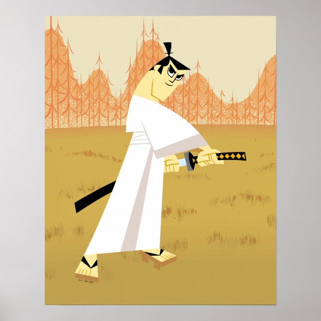 Póster Samurai Jack Drawing Sword (Frente)