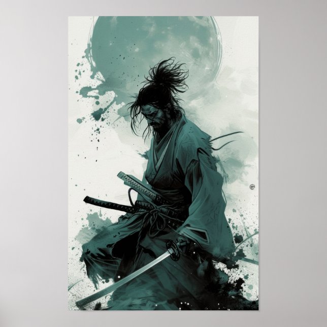 Póster Samurai japonés con una mirada de Guay - Poster im (Frente)