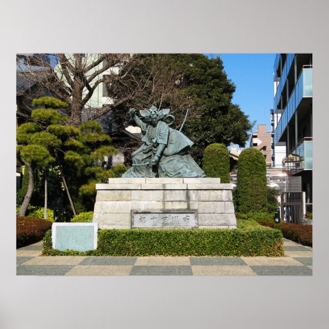 Póster Samurai Kamakura Gongoro Kagemasa Kabuki Estatua (Frente)