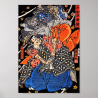 Samurai lucha contra el demonio azul