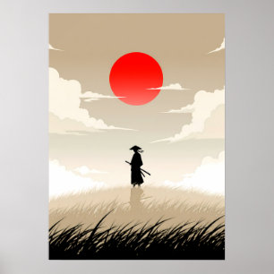 Póster Samurái Minimalista