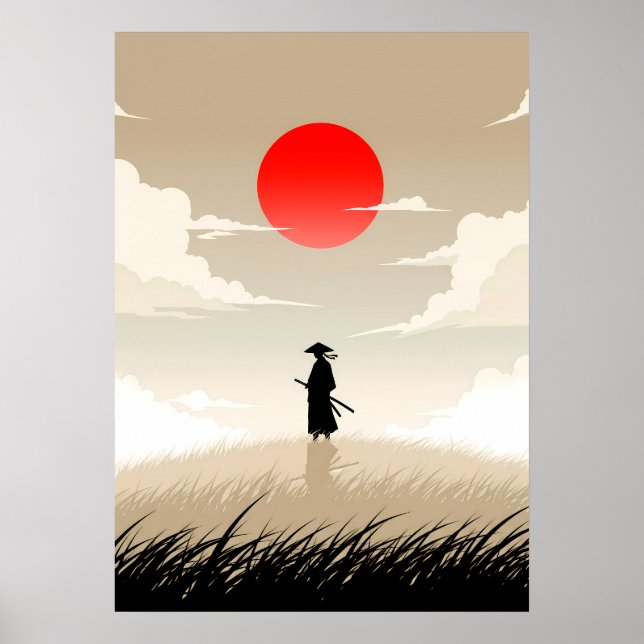 Póster Samurái Minimalista (Frente)