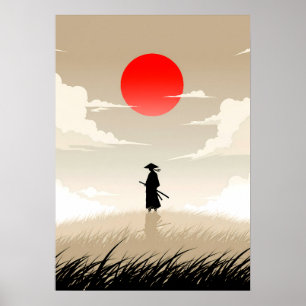Póster Samurái Minimalista
