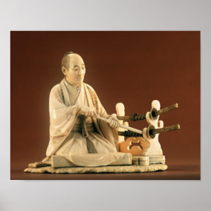 Póster Samurai, Okinomo, período de Edo