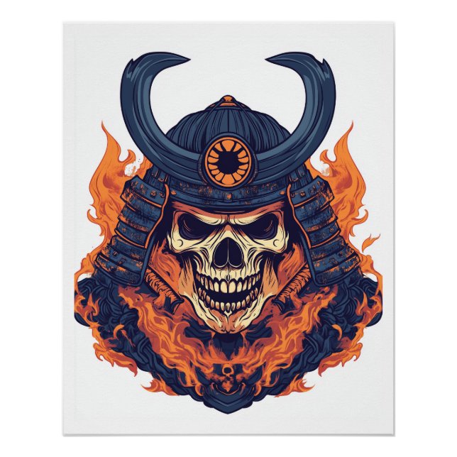 Póster Samurai Oni Skull (Anverso)