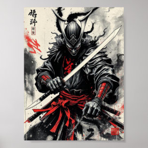 Póster Samurai oscuro de los no muertos