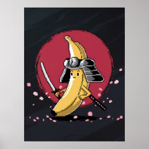 Samurai Pixel y Banana Artwork