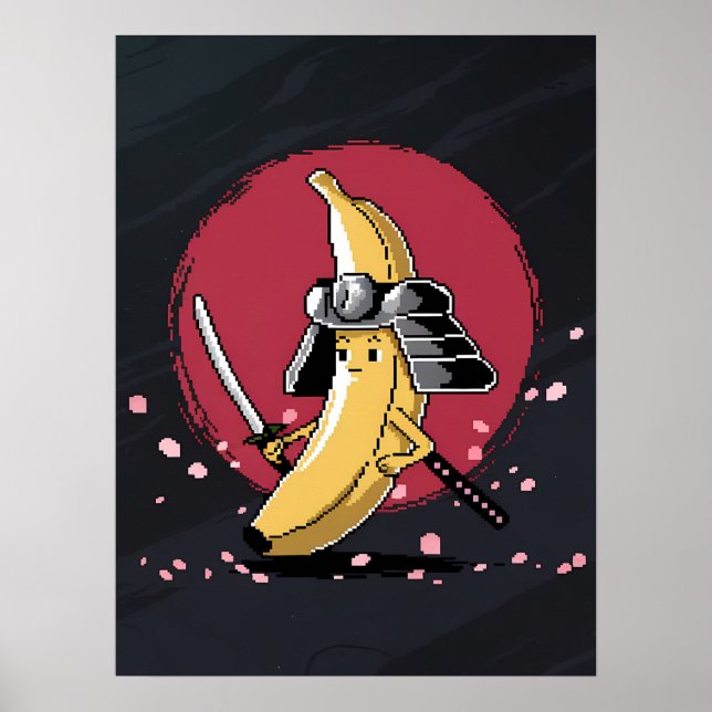 Póster Samurai Pixel y Banana Artwork (Frente)
