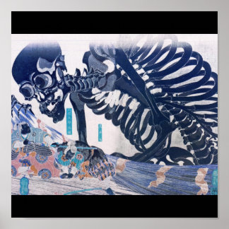 Póster Samurai, Skeleton Painting circa 1800's