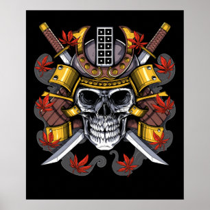 Póster Samurai Skull