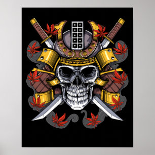 Póster Samurai Skull