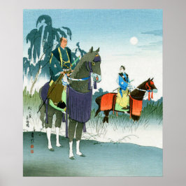 Póster Samuráis a Caballo Hasegawa Sadanobu III 1950s