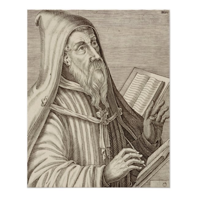 Póster San Agustín de Hippo Médico de la Iglesia (Anverso)