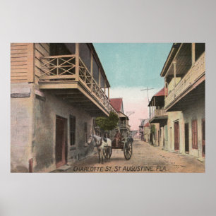 Póster San Agustín, Florida - Vista de Charlotte St.