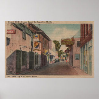 Póster San Agustín, Florida - Vista de la calle San Jorge