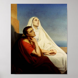 Póster San Agustín y Santa Mónica