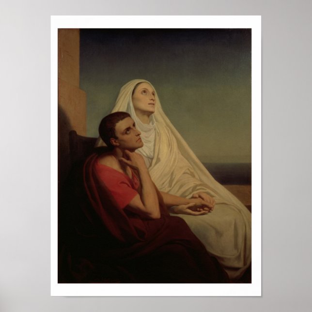Póster San Agustín y su madre San Mónica, 1855 (Frente)
