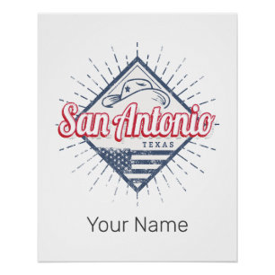 Póster San Antonio City Texas Estados Unidos