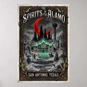 Póster San Antonio embrujado, espíritus de Texas del Álam