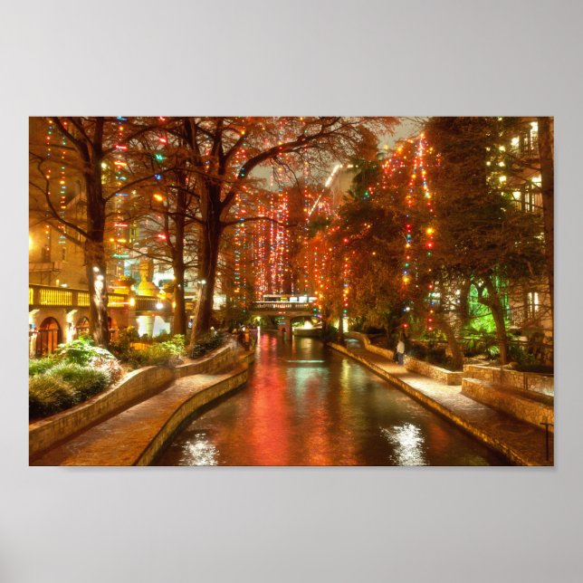 Póster San Antonio Riverwalk at Christmas Poster  (Frente)