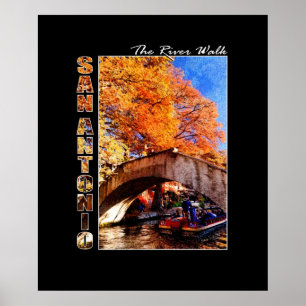 Póster San Antonio, Tejas:  Puente del paseo del río