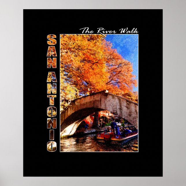 Póster San Antonio, Texas: Puente del Camino del Río (Frente)