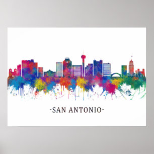 Póster San Antonio Texas Skyline