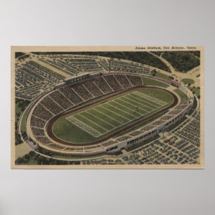 Póster San Antonio, Texas - Vista del Estadio Alamo