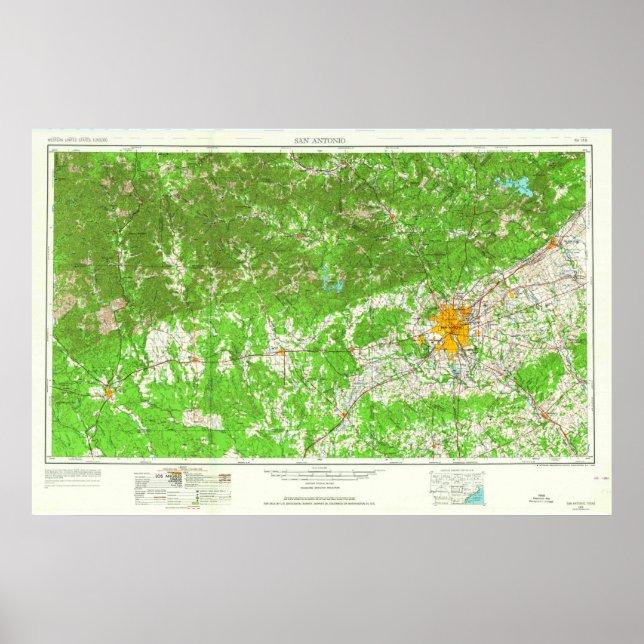 Póster San Antonio TX Topo (Frente)