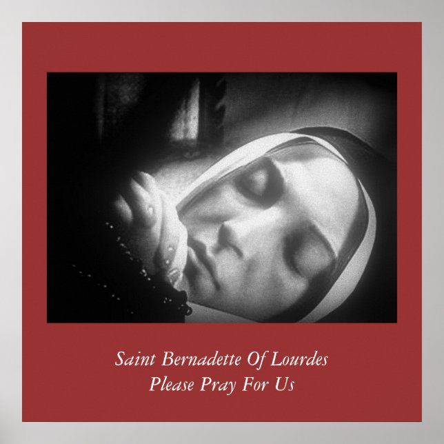 Póster San Bernadette De Lourdes Por Favor Reza Por Nosot (Frente)