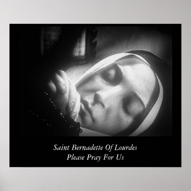 Póster San Bernadette De Lourdes Por Favor Reza Por Nosot (Frente)