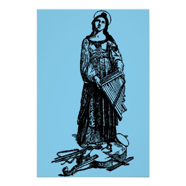 Póster San Cecilia con violín de Raphael (Anverso)
