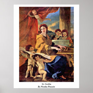 Póster San Cecilia Por Nicolas Poussin