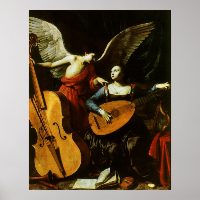 Póster San Cecilia y el ángel de Carlo Saraceni (Frente)