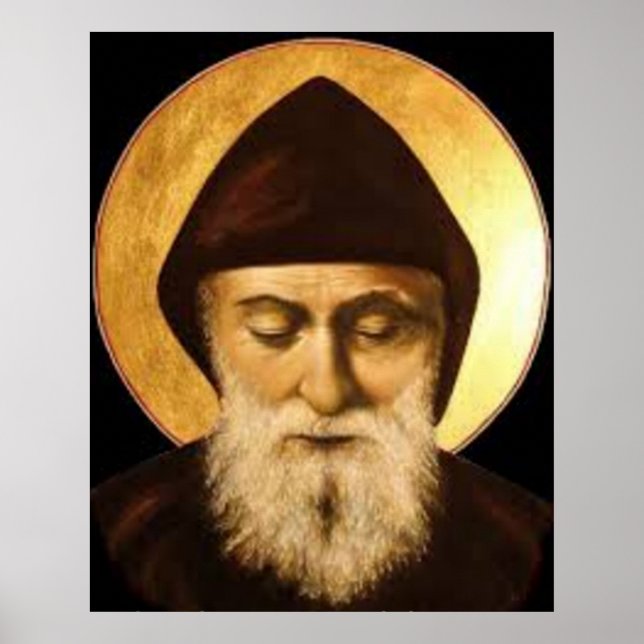 Póster San Charbel (Sharbel) Makhlouf Maronita (Frente)