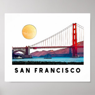 Póster San Cisco de fra Golden Gate Bridge Architecture