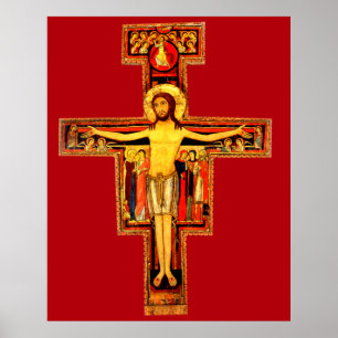 Póster San Damiano Red Crucifix Poster Extra Large