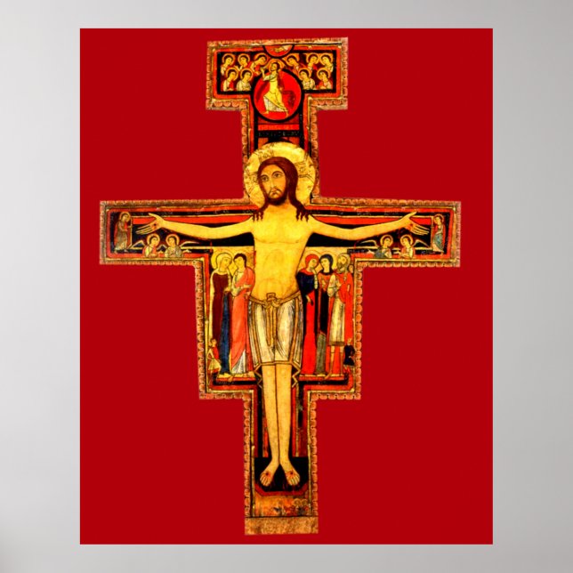 Póster San Damiano Red Crucifix Poster Extra Large (Frente)