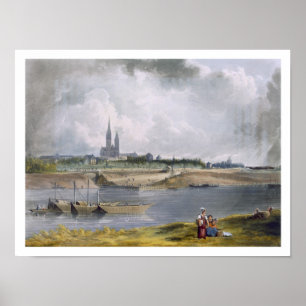 Póster San Denis, de "Vistas al Sena", grabado por